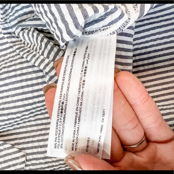 The Fifth Label Devotion Gray White Seersucker V Neck Dress Size XL - Picture 10 of 10